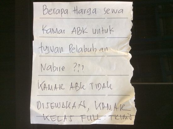 Der besagte Zettel...