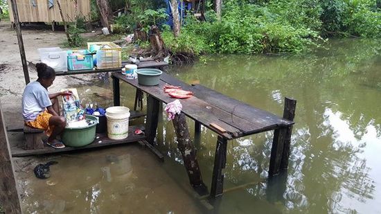 Und hier wird abgewaschen...