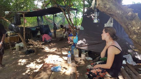 So wird hier gelebt. Im Zelt gibt es keine Privatsphäre...