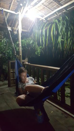 Eine superbequeme Hängematte auf unserem Balkon