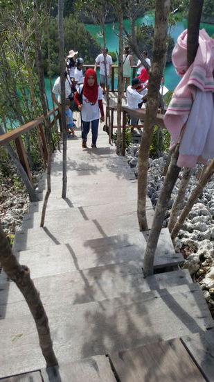 Witzig- hier sieht man wie die Treppenstufen ausgespart wurden damit die Bäume ungehindert wachsen können