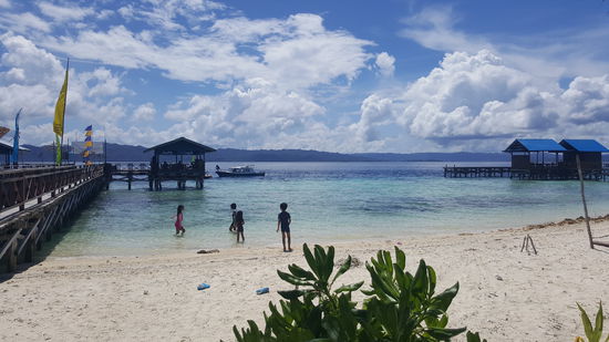 Hier sind die Tagesausflügler und schnorcheln und picknicken