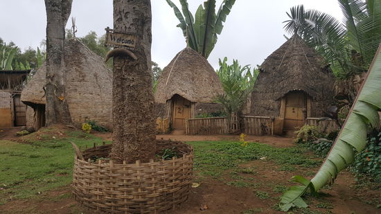 Die Hütten für die Gäste.