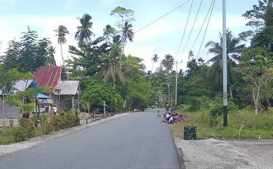 ...auch hier ist man fleißig am Unkraut jäten an der Straße..