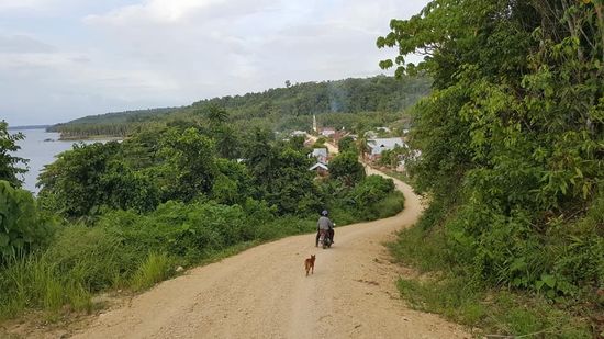 Und wieder ein Dorf. Und wieder muß ich zu Fuß gehen weil es zu steil bergab geht auf dem steinigen Weg...