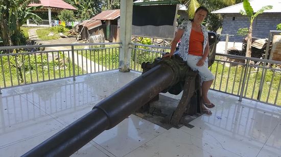 Eine der japanischen Kanonen