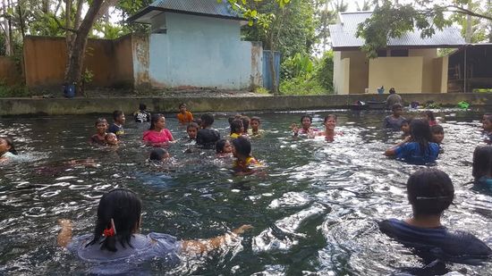 ..und stürzen sich ins Wasser..