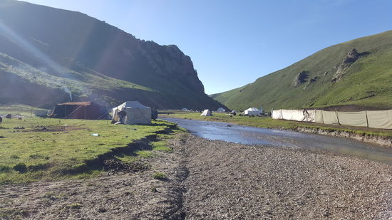 Dann sind hier ausser den Yaks—noch hunderte von Ziegen und Schafen