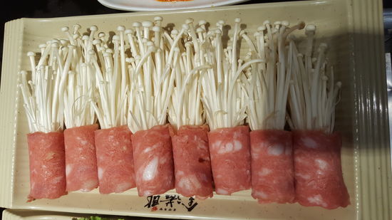 Das Highlight für uns: Pilze in Rinderschinken