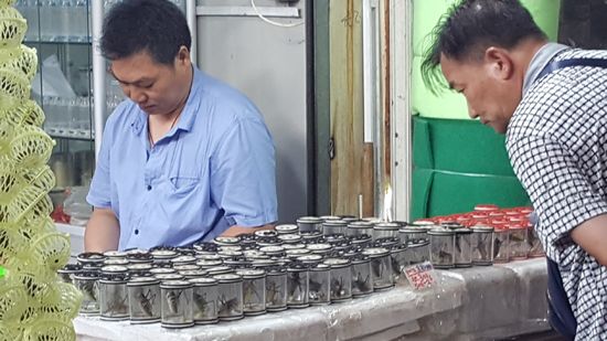 Ein Kunde schaut ganz genau....der Verkäufer daddelt wie so viele hier im Handy rum