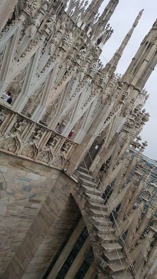 Wir spazieren etwa eine halbe Stunde auf dem Dach des Doms herum