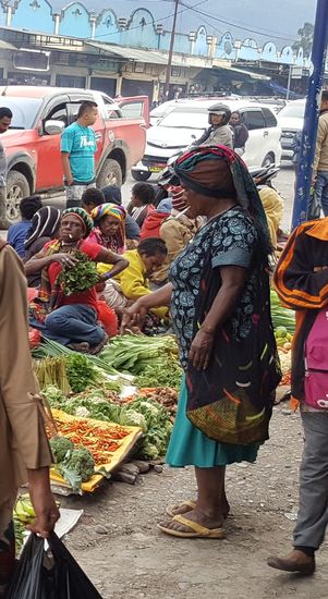 Hier ist viel los und wir werden wieder angestarrt und angefasst