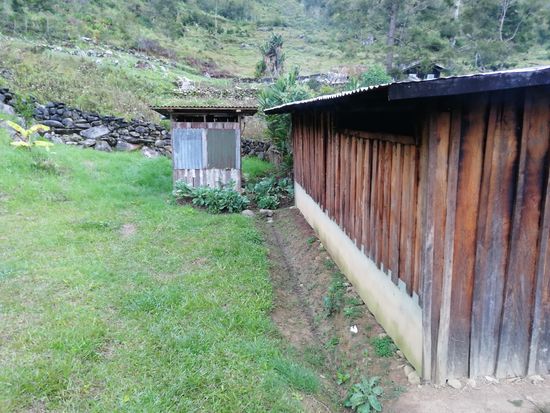 Dort hinten ist das Toilettenhäuschen der Familie