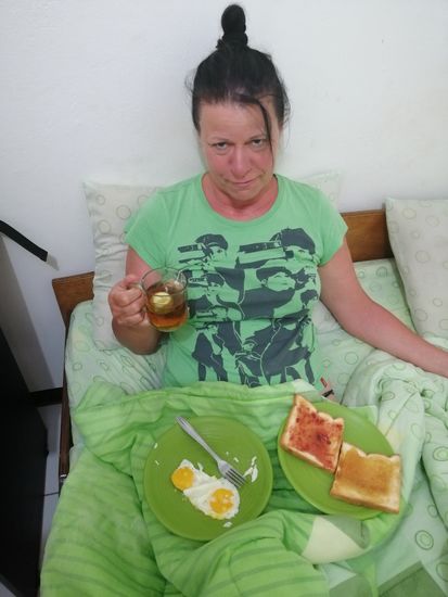 Guten Morgen...ja, mir geht's gut obwohl ich erkältet bin....