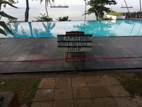 ...kurz nach 7 Uhr, Pech gehabt, das morgendliche Schwimmen abermals  um einen Tag verschoben