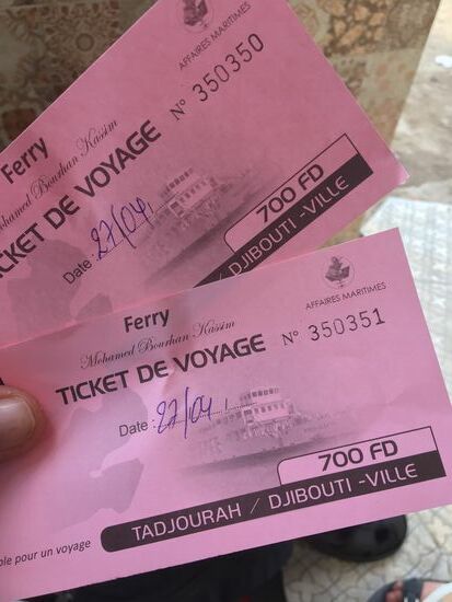 Da sind sie: etwa 3,50 Euro für die 2-stündige Überfahrt...