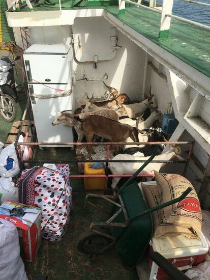 Waren und Güter, die von den Einheimischen mit „on Bord“ genommen wurden