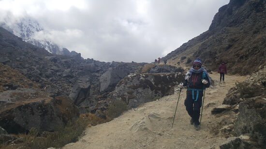 Nun beginnt der lange, anstrengende Abstieg-