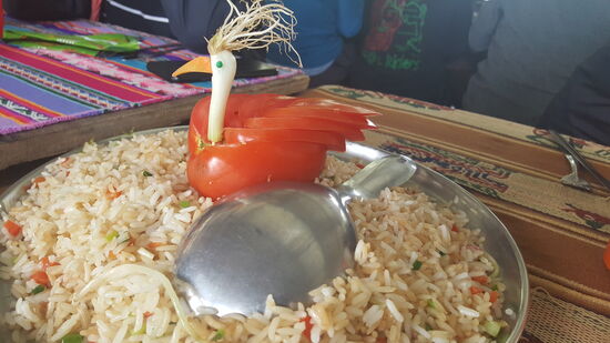 Unser letztes lunch—unsere Küchencrew , die uns stets mit dem gesamten Equipment begleitet hat,verläßt uns jetzt