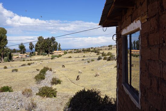 Der Blick vom Balkon des Hauses.