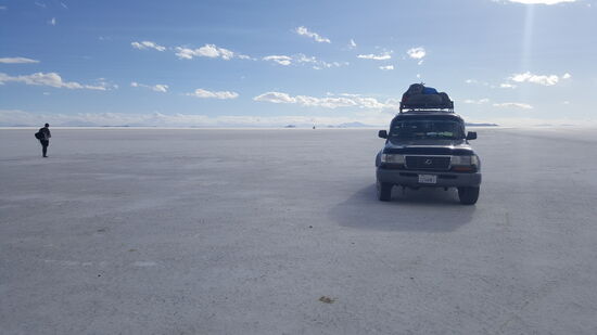 Um 14.30 Uhr gehts weiter zum nächsten Stop, einer großen Salzfläche, wo wir eine längere Fotosession machen.
Ich hoffe, Estelle schickt mir die Fotos noch zu , damit ich die ergänzen kann.