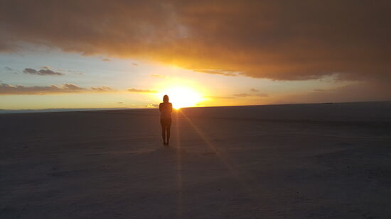 Hier genießen wir den Sonnenuntergang