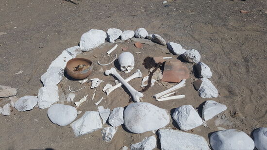 Dies sind die Überreste einer Kinderleiche—etwa 11 Jahre ist es nur geworden