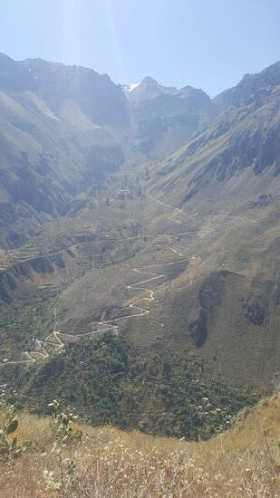 Da sieht man den Wanderweg durch den Canyon