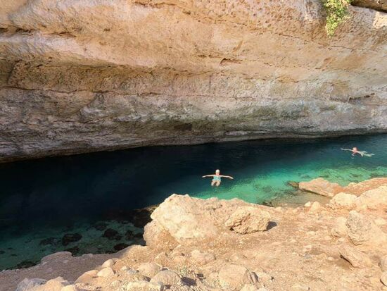...und ab ins kühle Nass...