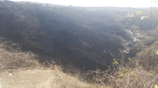 Unser erstes Ziel ist das Sinkhole—leider kein Wasser zu sehen—war nicht so attraktiv, vielleicht ist es zu einer anderen Jahreszeit mit mehr Wasser gefüllt