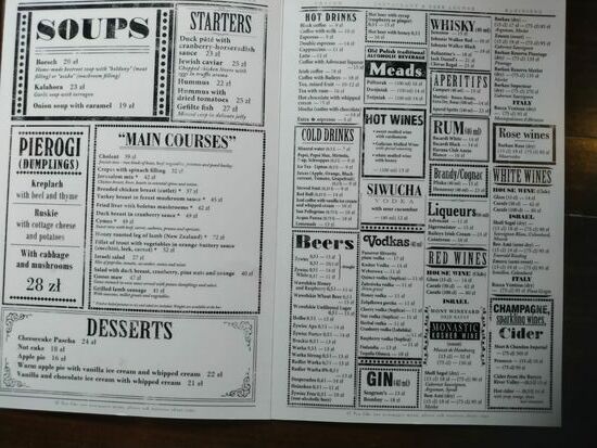 Eine urige Speisekarte...