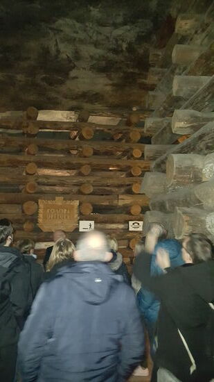 Die Decken werden mit starken Holzbohlen abgestützt