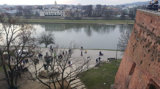 Blick auf die Weichsel und den Drachen Wawel