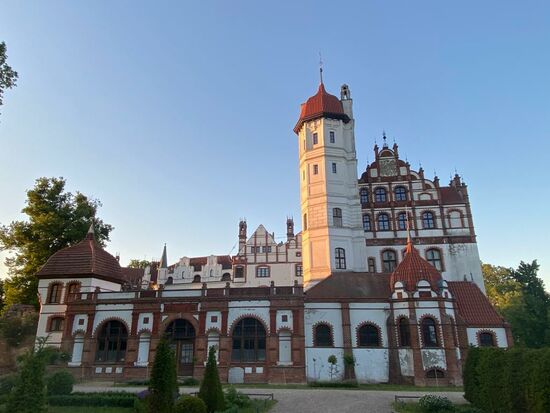 Die bereits seit dem 13. Jahrhundert in Basedow ansässige Adelsfamilie Hahn ließ hier schon 1467 unter Ritter Lüdeke III. Hahn auf den Resten einer Vorgängerburg eine neue Burg errichten