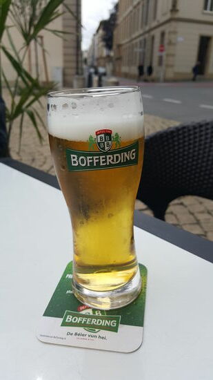 Zum Abschluß gibt es ein Luxembourgisches Pils