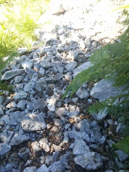 So sieht der Weg manchmal aus—darauf über so viele Kilometer zu laufen ist echt schwer