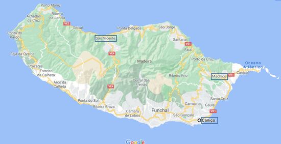 Hier sind unsere 3 Stationen zu sehen