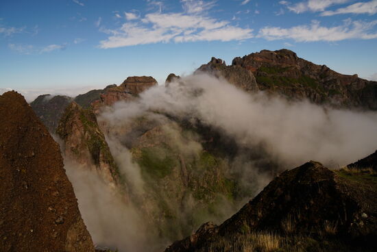 Wir können auf die Wolkendecke hinab schauen