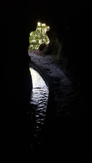 Manchmal sind die Tunnel so niedrig, dass wir uns die Köpfe stoßen