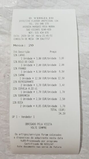 Für das ganze tolle Essen incl 3 Getränke und Espressi hinterher: nicht mal 35 Euro