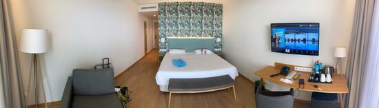 Unser Zimmer mit Balkon und Meerblick