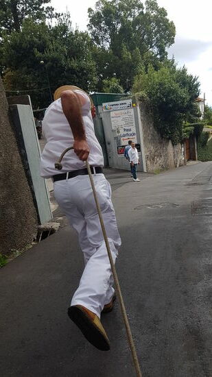 Es ist dieselbe Straße, die auch von den Autos benutzt wird. Deshalb ist sie an manchen Stellen etwas stumpf , wir kommen ins stocken und die Kufen müssen nachpoliert werden