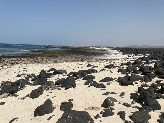 Jetzt sind wir am Playa Beatriz—hier liegt ein Micro-Geo-cache