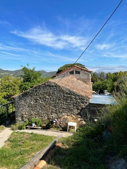 Unsere Unterkunft vom Berg oben