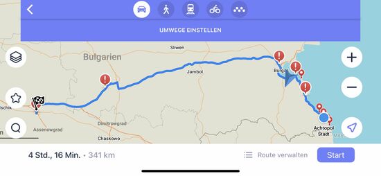 Nach dem Frühstück starten wir Richtung Plowdiw—hier wollen wir die letzte NAcht verbringen, bevor es von Sofia wieder zurück in die Heimat geht