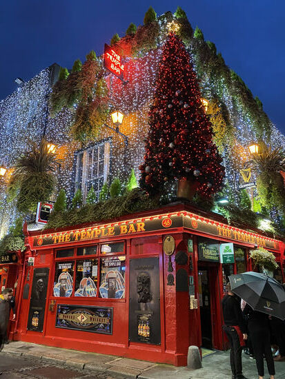 Die „ Temple Bar“ macht sich am besten am Abend