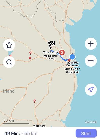 Weiter gehts zum 55km entfernten Ort Trim