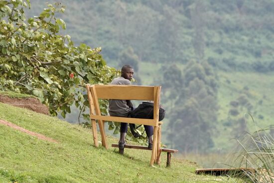 Der wartet auf ein Boot-Taxi
