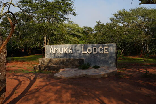 Eine Lodge mitten im Nationalpark umgeben von den Rhinos