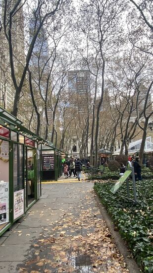 Nach der Bibliothek besuchen wir den Weihnachtsmarkt im „Bryant Park“